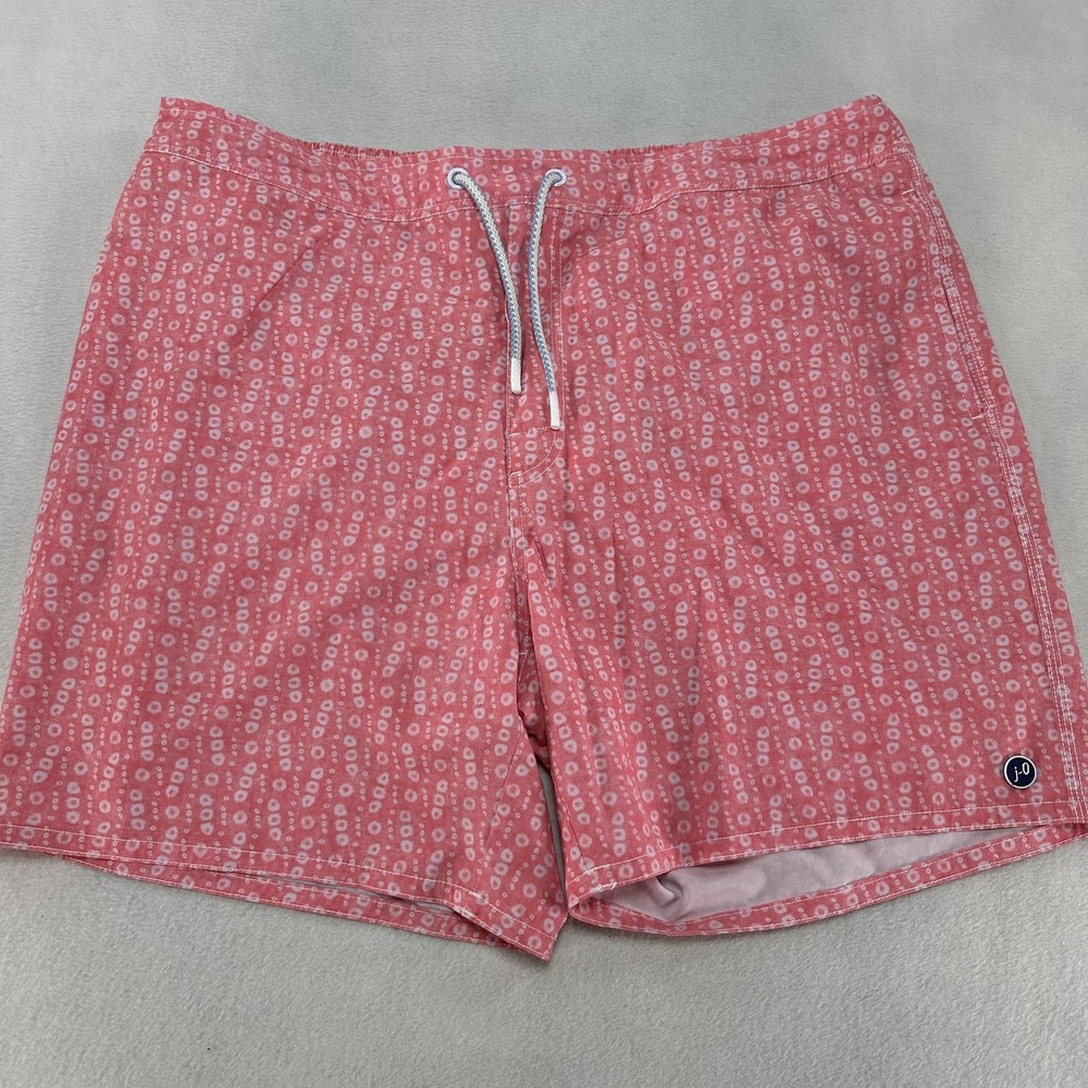 Johnnie-O Swim‎ Trunks Men's 2XL Pink Azalea Mesh Lined Beach Summer Drawstring